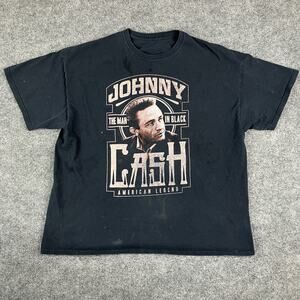 Johnny Cash Band T-Shirt Men's XL Black Music Graphic American Legend